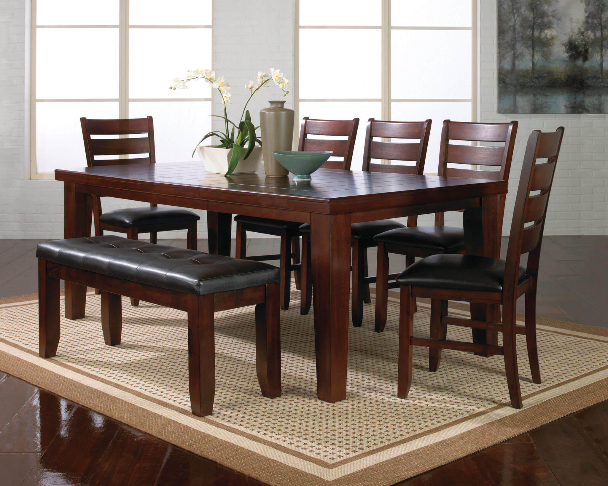 Crown Mark Bardstown Dining Room Set, Dining Room Sets With Bench