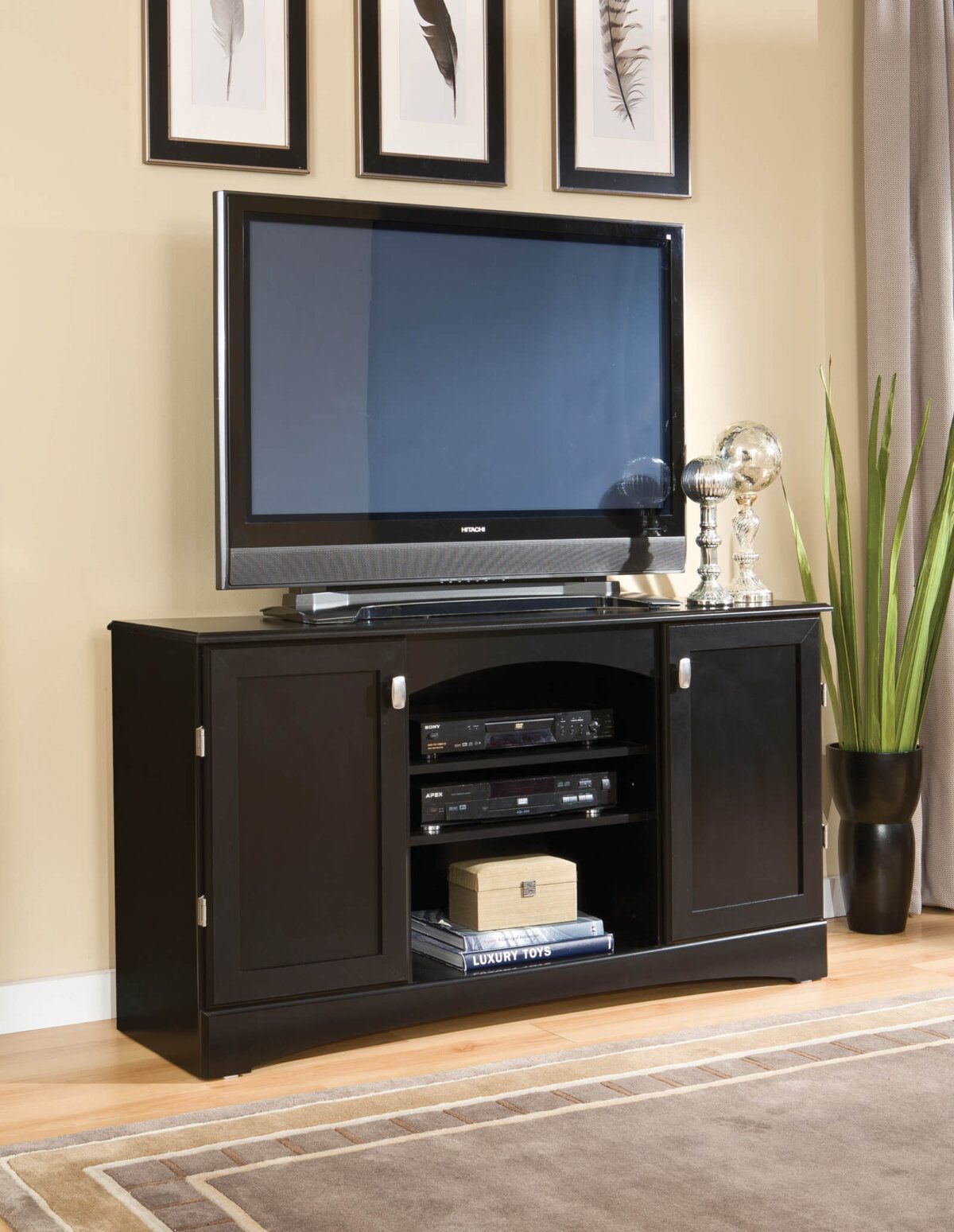 Kith Black Assembled TV Stand Entertainment Furniture