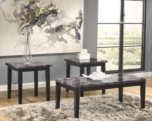 Maysville Black Marble Coffee and End Table Set by Ashley