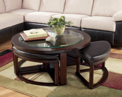 Ashley Round Cocktail Table with Stools