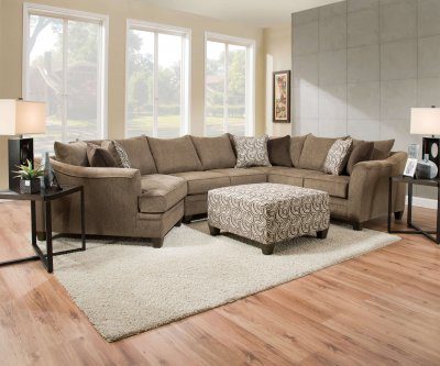 Albany Truffle Sofa and Loveseat by Simmons