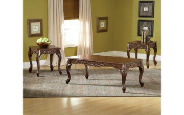 Carved Cherry Coffee and End Table Set