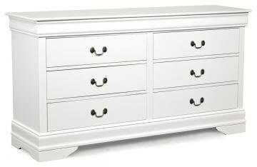 White 6 Drawer Louis Philip Dresser by Crown Mark