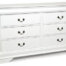 White 6 Drawer Louis Philip Dresser by Crown Mark