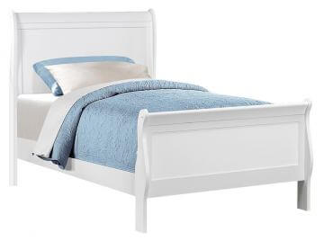 White Twin Sleigh Bed by Crown Mark