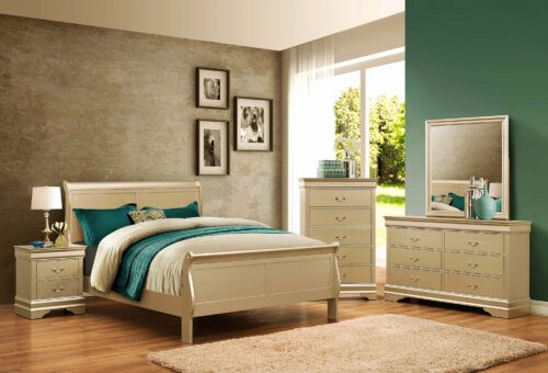 Champagne Louis Philip Bedroom Set by Crown Mark