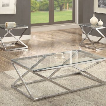 Chase Chrome and Glass Coffee and End Table Set