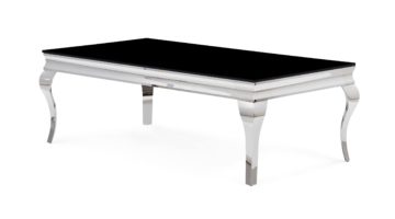 Neoclassical Black and Chrome Coffee Table