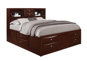 Linda Merlot Full Captain Storage Bed