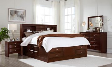 Linda Merlot Full Captain Storage Bed