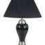 Black/Chrome Porcelain Table Lamp