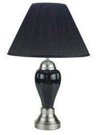 Black/Chrome Porcelain Table Lamp