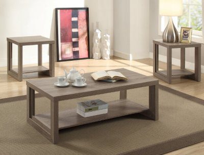 Audra Taupe 3-pc Table Set