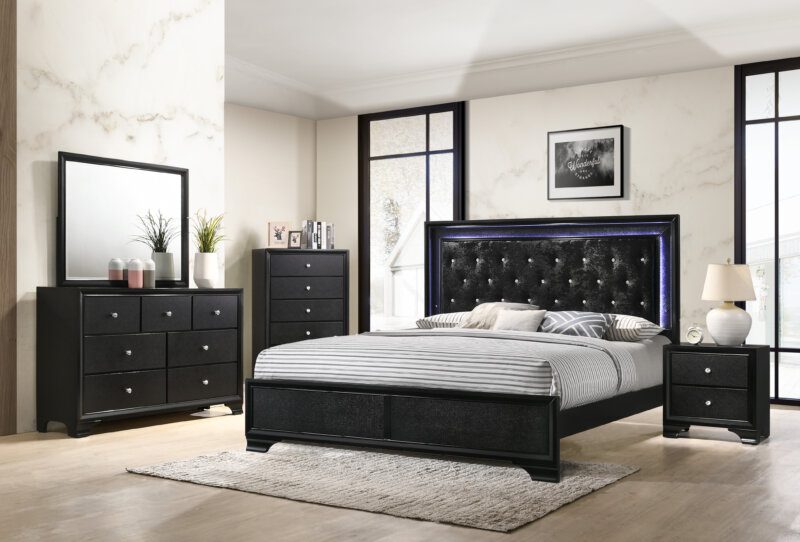 Micah Black LED Bedroom Furniture Sets Urban Furniture