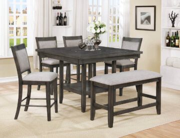 Fulton Grey Counter Height Set with Lazy Susan