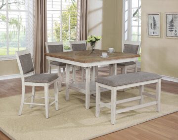 Fulton White Counter Height Set with Lazy Susan