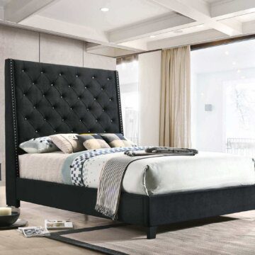 5265 Chantilly Black Upholstered Bed