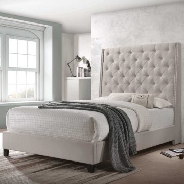 Chantilly Khaki Upholstered Bed