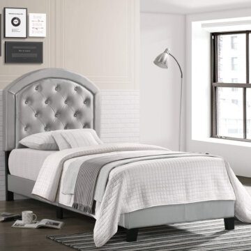 Gaby Silver Tuftted Platform Bed