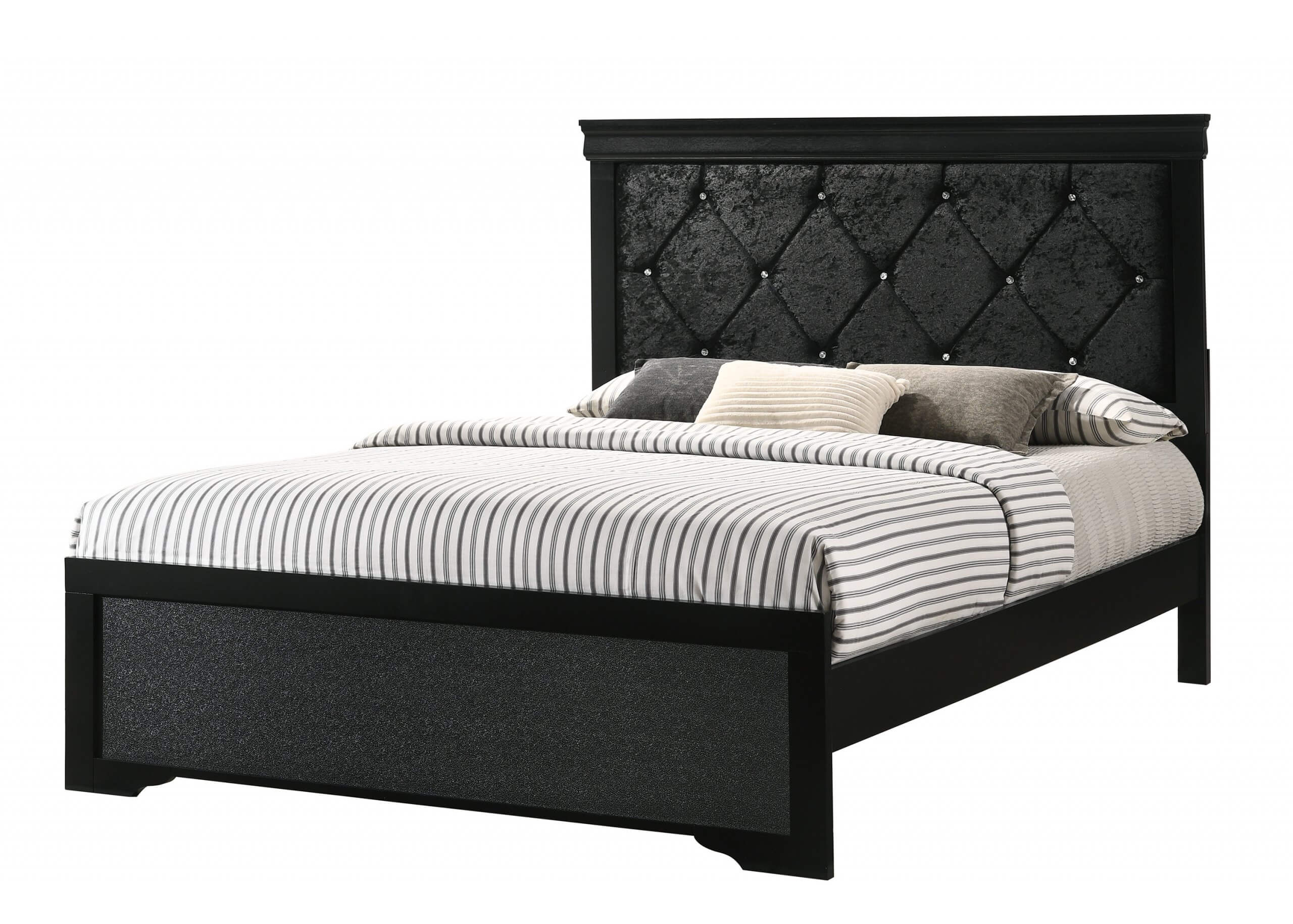 Amalia Black King Sleigh Bed By Crown, Black King Size Sleigh Bed Frame