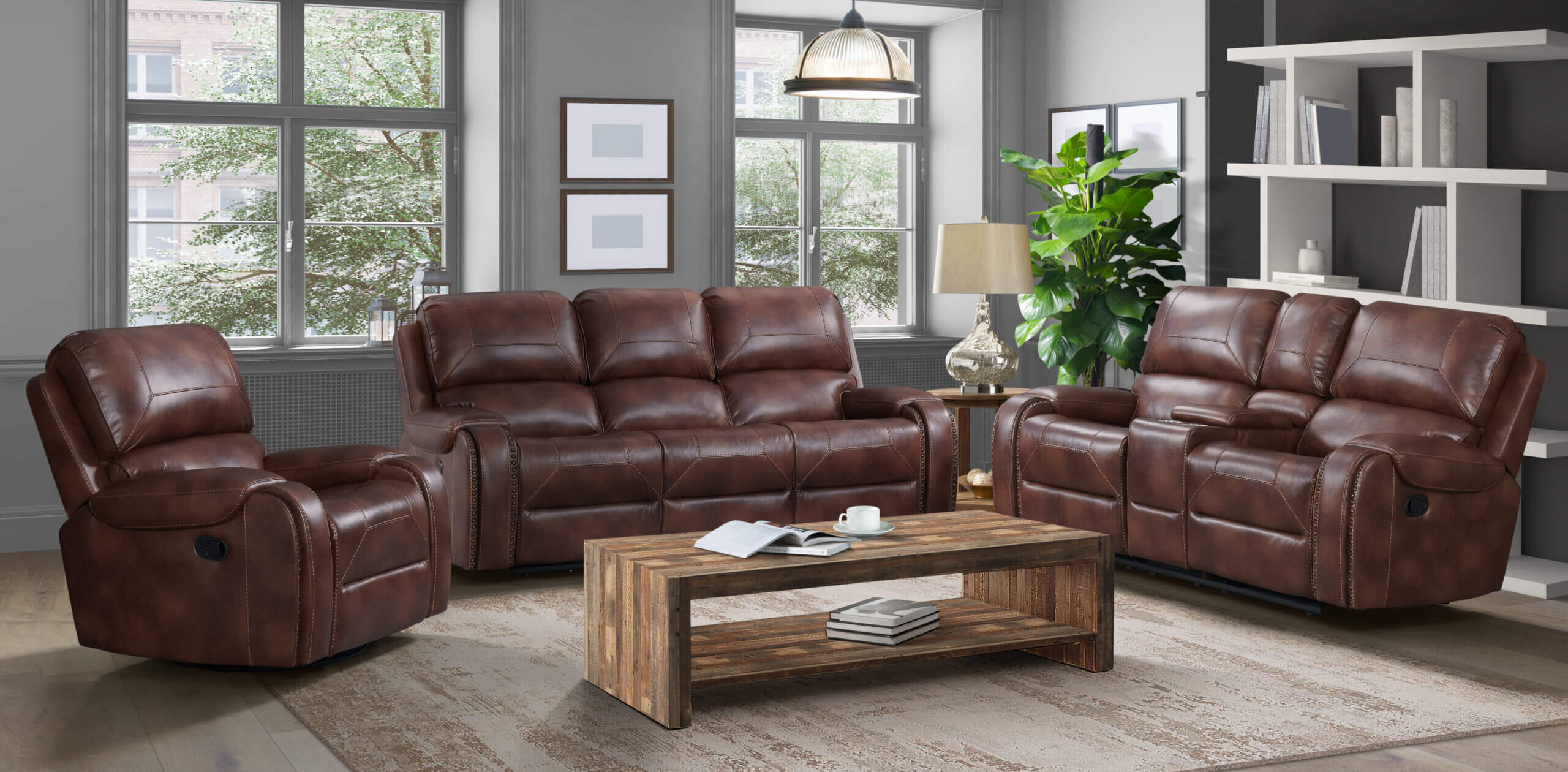 Garrison Cognac Reclining Sofa And, Lane Leather Loveseat