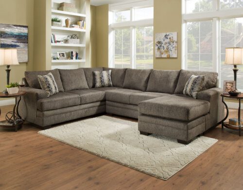 Cornell Pewter Chaise Sectional