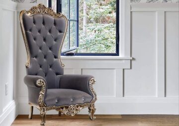 Throne Chair Grey and Silver