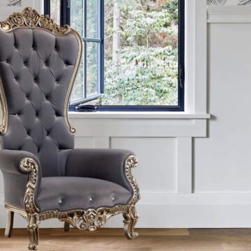 Throne Chair Grey and Silver