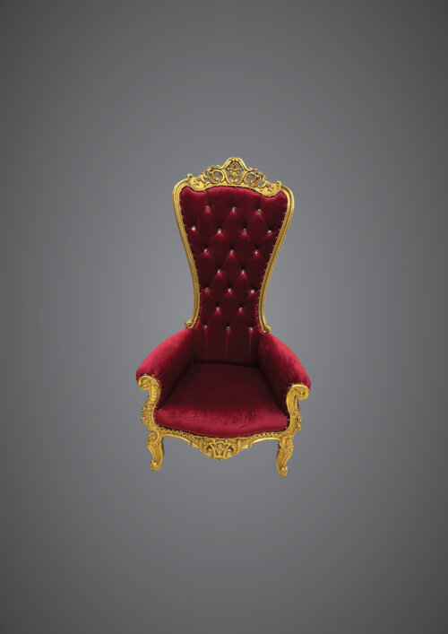Throne Chair Red and Gold