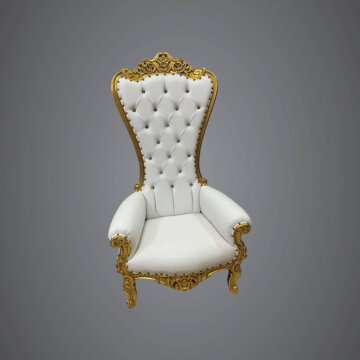 Throne Chair White and Gold