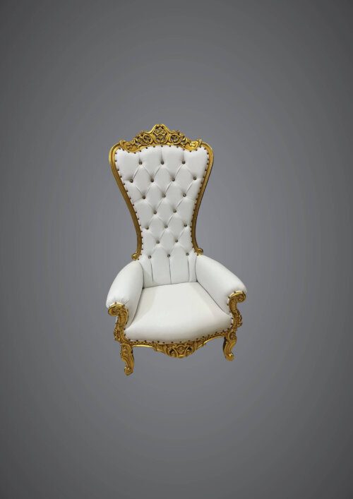 Throne Chair White and Gold