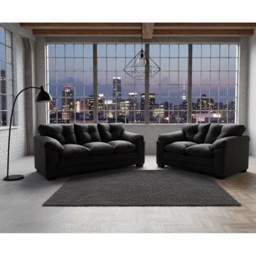 RSM9300 HARMONY BLACK SOFA AND LOVESEAT