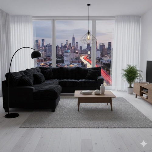 RSMM-9900 Hugo Black/Midnight Madness Chaise sectional