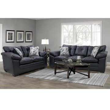 9300 Sierra Black Sofa and Loveseat