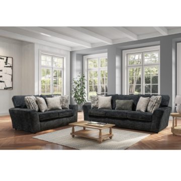1656 Charcoal Sofa and Loveseat
