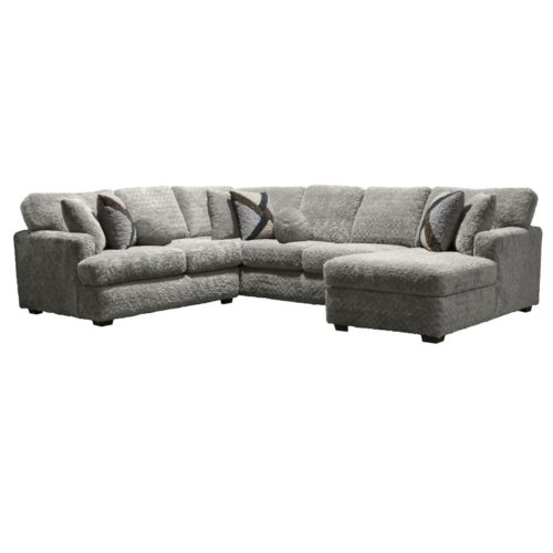 6255 Posh Grey Plush Sectional