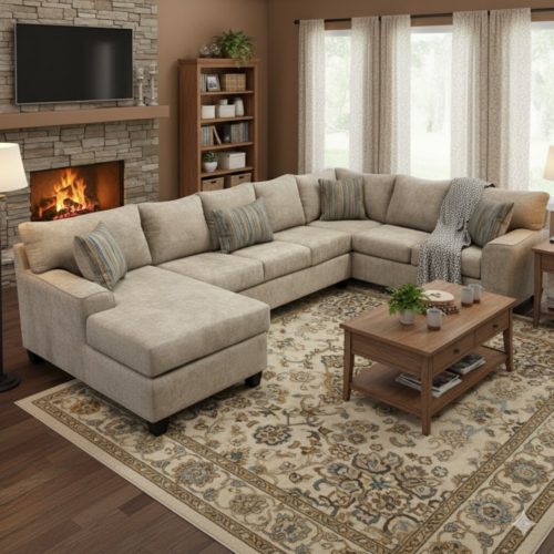 4200 Bora Flax Chaise Sectional