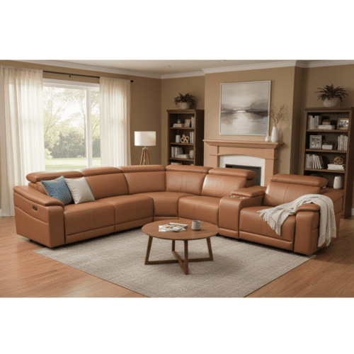 Magic Man Caramel Power Sectional