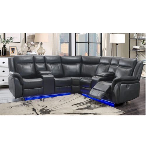 UM02 Charcoal Power Sectional